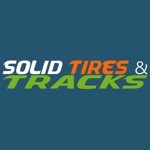 Set of 4,14-17.5 Solid Skid Steer Tire-Non Marking Gray Smooth