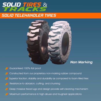 13.00-24 Telehandler Solid Tires with 8 Bolt Hole Rims